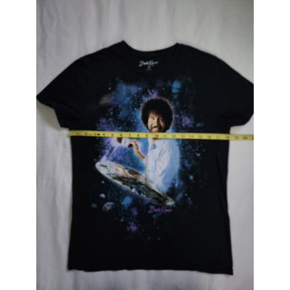 Bob Ross Men's Unisex Adult Painting Galaxy Space Graphic Print Tee Black Small - Picture 6 of 8